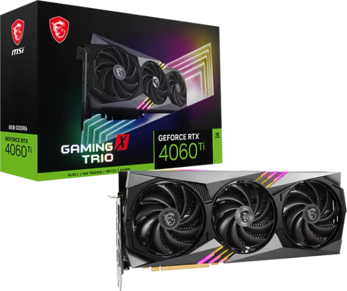 MSI GeForce RTX 4060 Ti Gaming X Trio 8G, 8GB GDDR6, HDMI, 3x DP