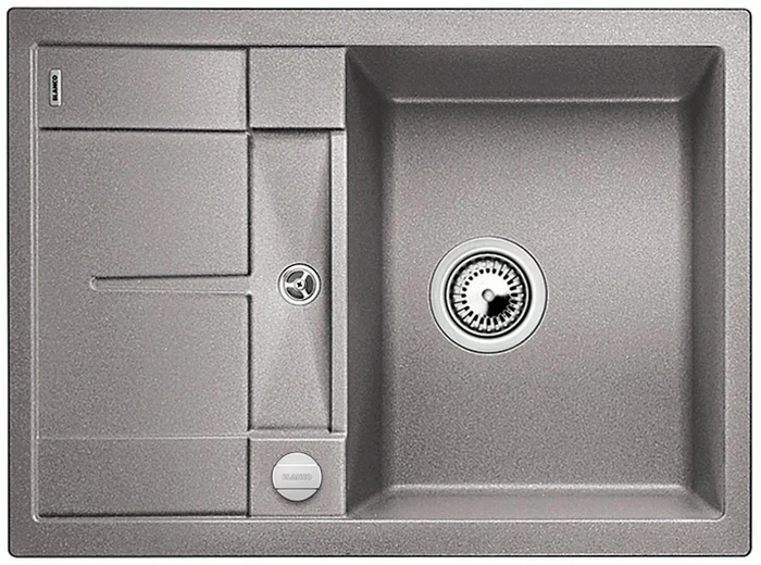 Blanco Metra 45 S Compact Becken reversibel mit Ablauffernbedienung alumetallic