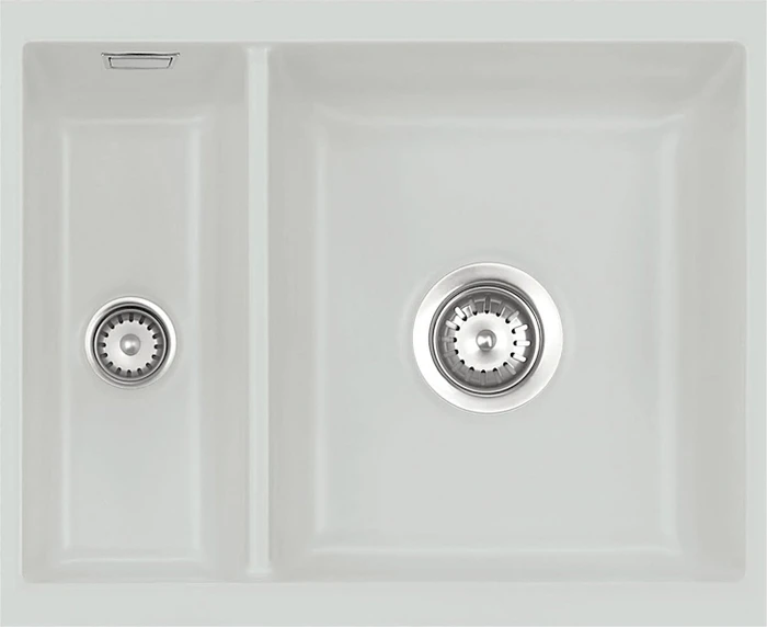 systemceram Mera 60 U/g Unterbau Becken rechts mit Ablauffernbedienung alu