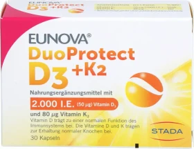 Stada Eunova DuoProtect D3 + K2 2000 I.E. Kapseln, 30 Stück