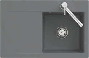 Villeroy & Boch Subway Style 45 Flat flächenbündig Becken rechts mit Ablauffernbedienung pure black