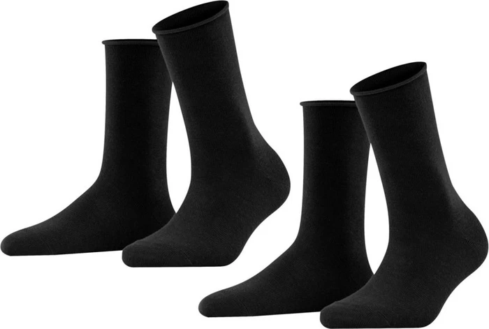 Falke Happy Socken schwarz, 2 Paare (Damen)