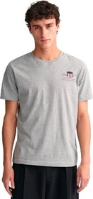 Gant Archive Shield Stickerei T-Shirt kurzarm grey melange (Herren)