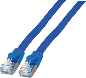 EFB Elektronik PVC Flach-Patchkabel, Cat6a, U/FTP, RJ-45/RJ-45, 0.5m, blau