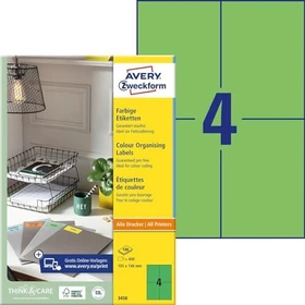 Avery-Zweckform Ordneretiketten, A6, grün, 100 Blatt (400 Etiketten)