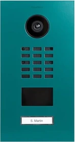 DoorBird D2101V V2 IP Video Türstation mit 1 Ruftaste, Edelstahl, türkisblau