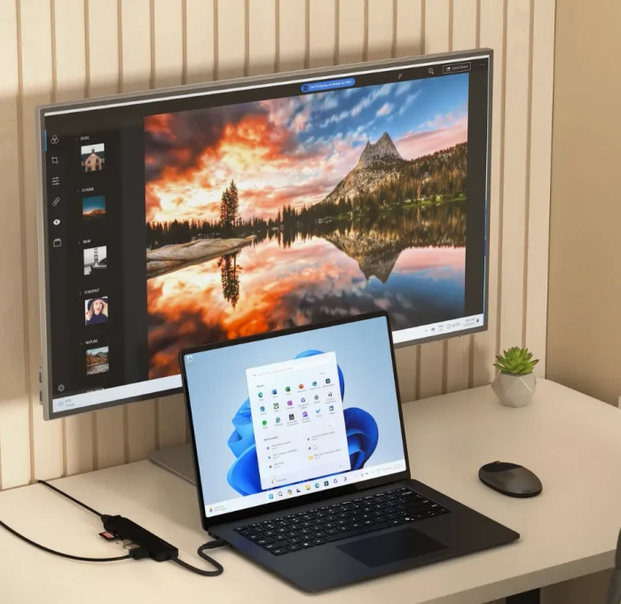 Satechi 7-in-1 Slim Multiport Adapter, schwarz, USB-C 3.1 [Stecker]