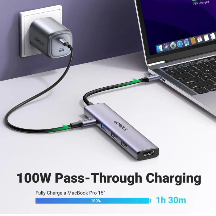 Ugreen Revodok 105 5-in-1 USB-C Hub, USB-C 3.0 [Stecker]