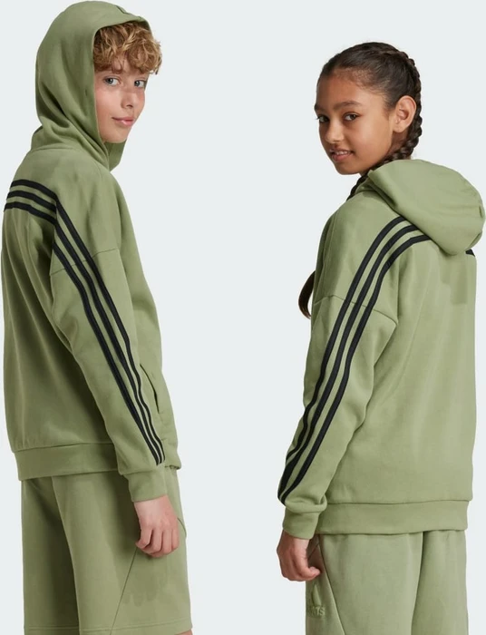 adidas Future Icons 3-Streifen Hoodie tent green/black (Junior)
