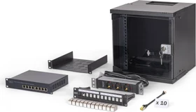 Digitus Professional SoHo Pro Line 10" Wandgehäuse SET 6HE, unmontiert, Sicherheitsglastür, IP20, RAL 9005, 300mm tief