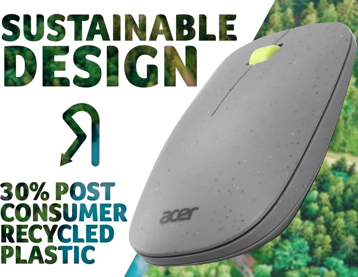 Acer AMR020 Vero Wireless Slim Mouse grau/gelb, USB