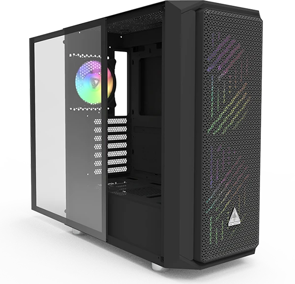 Montech Air X, schwarz, Glasfenster