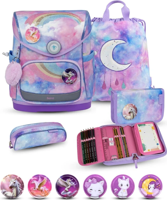 Belmil Premium Compact Plus Moonlight Schultaschen-Set, 5-tlg.