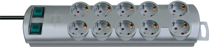 Brennenstuhl Primera-Line Technik, 10-fach, 2m, silber
