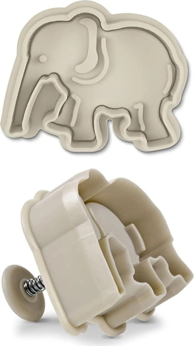 Städter Präge-Ausstecher mit Auswerfer Elefant 5.5cm grau