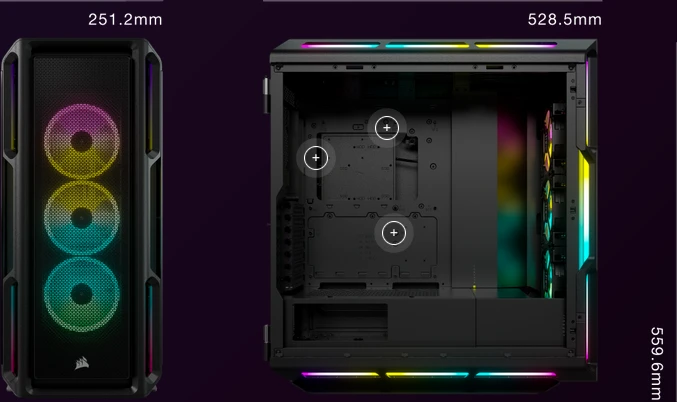 Corsair iCue 5000T RGB TG, schwarz, Glasfenster