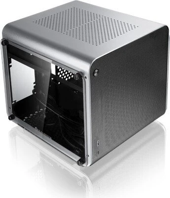 Raijintek Metis Evo TGS, silber/schwarz, Glasfenster, Mini-ITX
