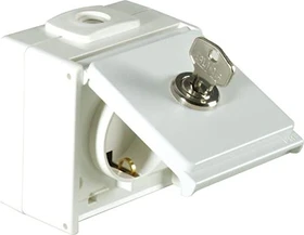 Opus Aqua Schutzkontakt-Steckdose 1-fach, hellgrau/stahlblau