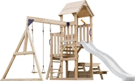 Axi Spielturm Mette mit Rutsche und Doppelschaukel natur/weiß