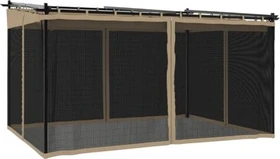 vidaXL Pavillon 4x3m mit Netzwänden taupe