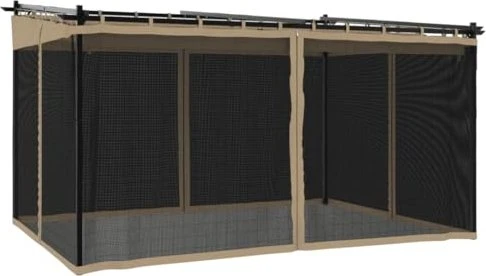 vidaXL Pavillon 4x3m mit Netzwänden taupe