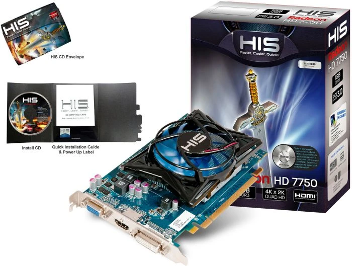 HIS Radeon HD 7750 iCooler, 1GB DDR3, VGA, DVI, HDMI