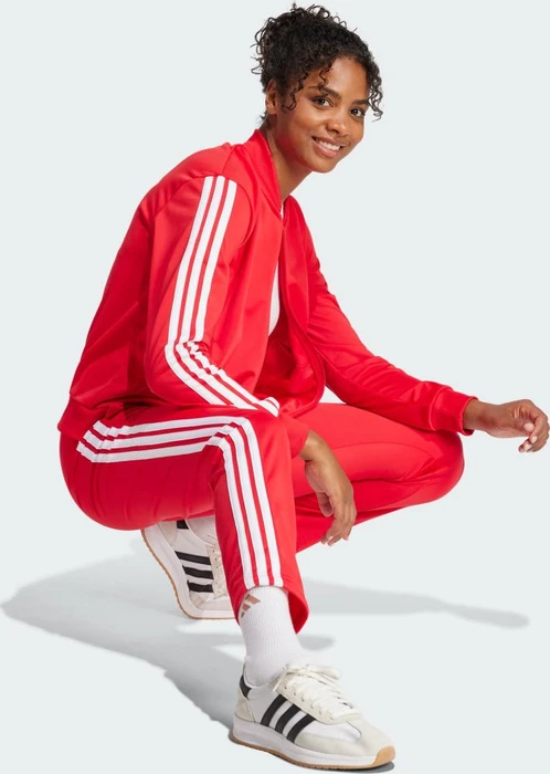 adidas Essentials 3-Streifen Trainingsanzug pure ruby/white (Damen)