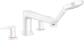 Hansgrohe Talis E 4-Loch Wannenrandmischer mit Außenelement mattweiß