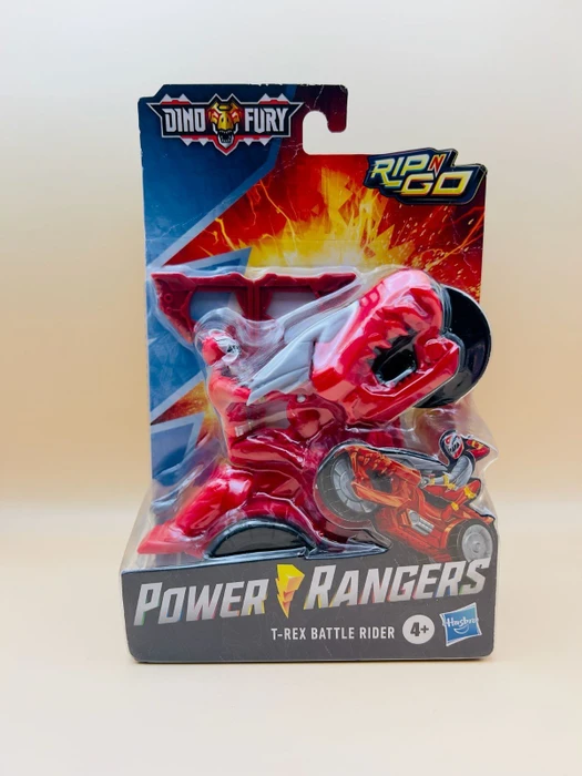 Hasbro Power Rangers - Dino Fury - Rip N Go T-Rex Battle-Bike und Roter Ranger