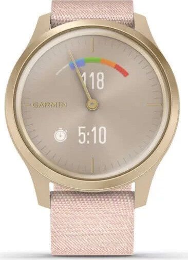 Garmin vivomove Style Aktivitäts-Tracker blush pink woven/light gold