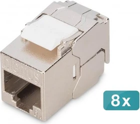 Digitus CAT 6A Kompakt-Keystone Modul, geschirmt, werkzeugfreier Montageanschluss. 8 Stk.
