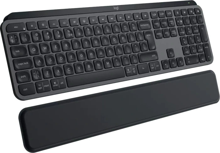 Logitech MX Keys S Plus MX Palm Rest, Graphite, schwarz, LEDs weiß, Logi Bolt, USB/Bluetooth, US
