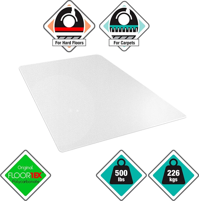 Floortex Cleartex Megamat Bodenschutzmatte, transparent, Polycarbonat