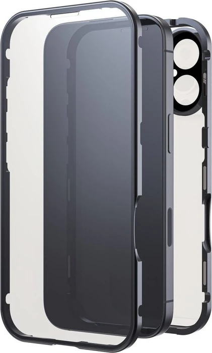 Black Rock 360° Glass Case für Apple iPhone 16 transparent/schwarz