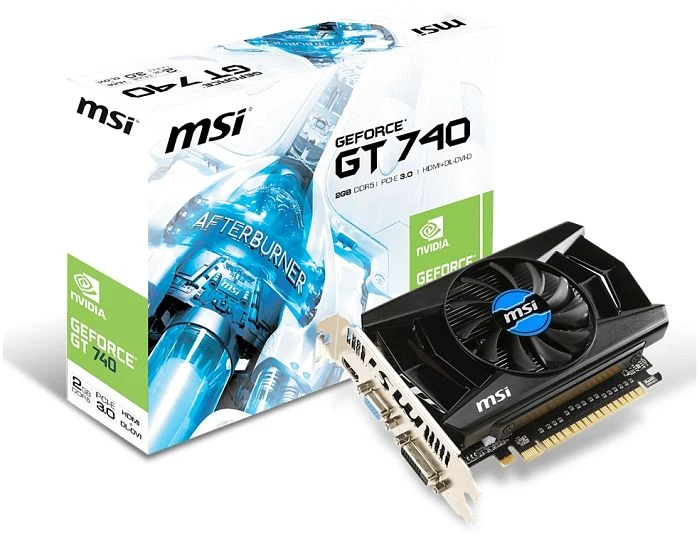 MSI GeForce GT 740, N740-2GD5, 2GB GDDR5, VGA, DVI, HDMI