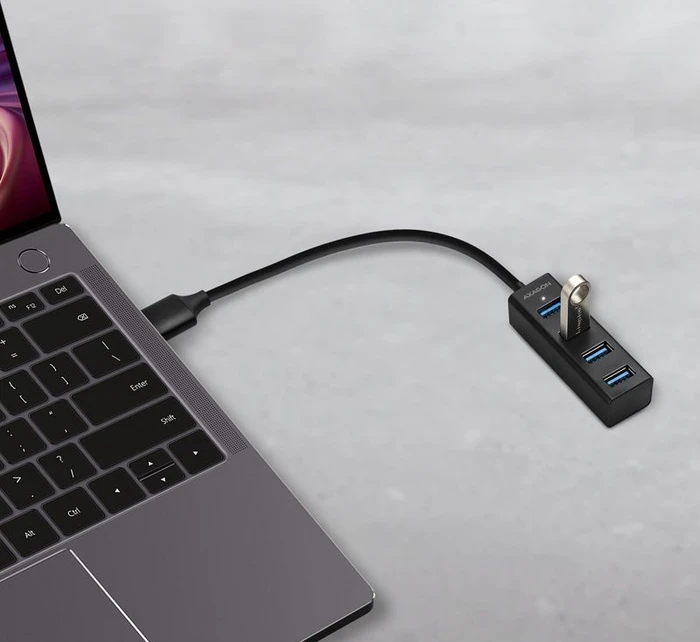 Axagon Mini USB-Hub, 4x USB-A 3.0, USB-A 3.0 [Stecker]