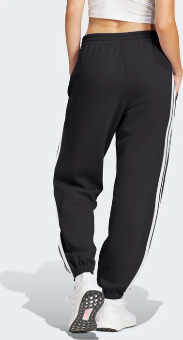 adidas Essentials 3-Streifen French Terry Cuffed Trainingshose lang schwarz/weiß (Damen)