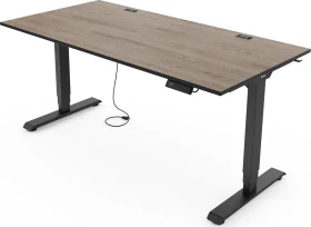 Yaasa Desk Essential elektrisch höhenverstellbarer Sitz-Steh-Schreibtisch 180x80cm Eiche dunkel/schwarz