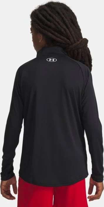 Under Armour Tech 2.0 Zip Funktionsshirt langarm schwarz/weiß (Junior)