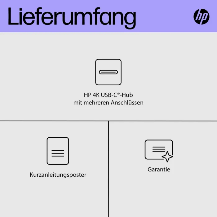 HP Universal USB-C Multiport-Hub, USB-C 3.1 [Stecker]