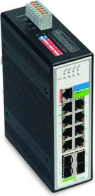Wago Eco 852 Industrial Railmount Gigabit Managed Switch, 8x RJ-45, 4x SFP (852-1305)