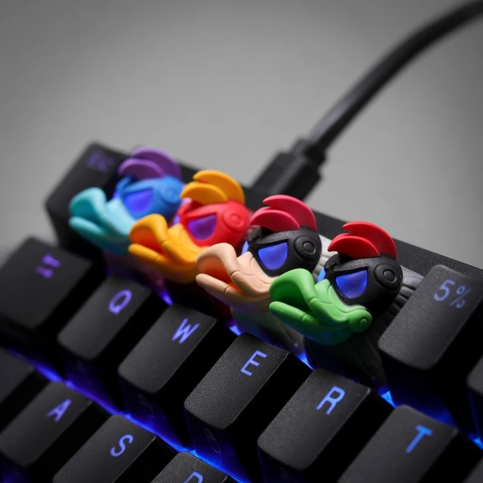 Ducky x Hot Keys Project Ducky League Keycap - Rocket, Kunstharz (Resin), rot/gelb, 1 Taste