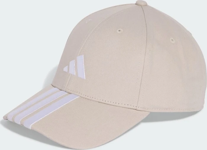adidas 3-Streifen New Logo Baseball Kappe beige/weiß