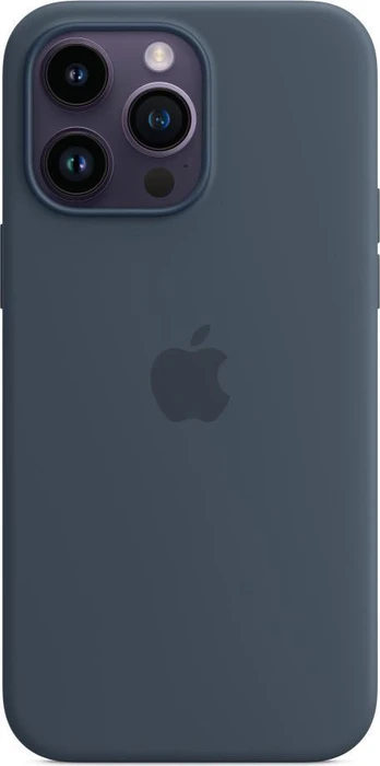 Apple Silikon Case mit MagSafe für iPhone 14 Pro Max sturmblau