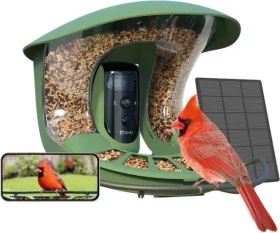 Birdfy Feeder 2 Pro Lite Vogelfutterhaus mit Kamera, Rich Green, inkl. Solarpanel, 1.46kg