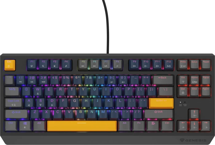 Genesis Thor 230 TKL, Naval Blue Positive, LEDs RGB, hot-swap, Outemu Panda, USB, US