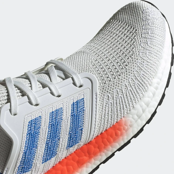 adidas Ultraboost 20 crystal white/glow blue/solar red (Herren)