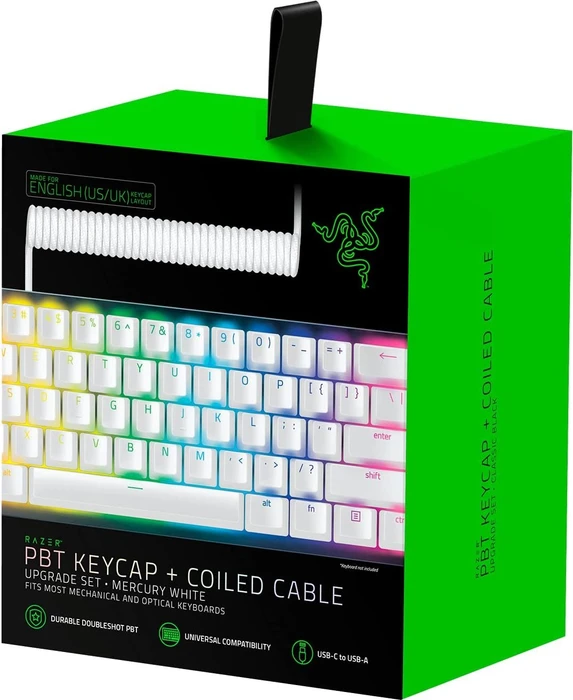 Razer PBT Keycap + Coiled Cable Upgrade Set, US/UK