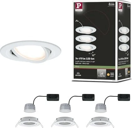 Paulmann LED Nova rund 6W Einbauleuchte weiß, 3 Stück