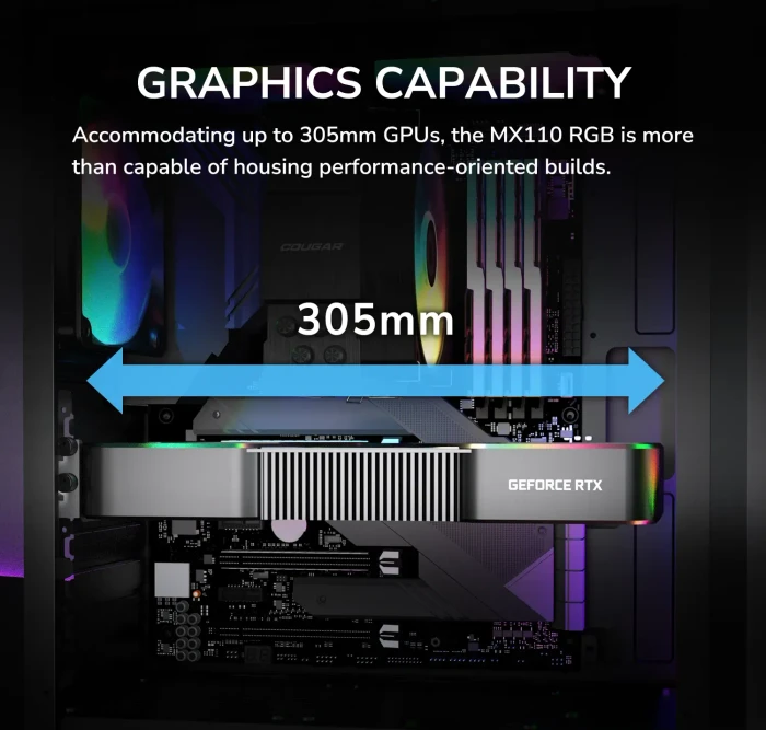 Cougar MX110 RGB, System Build Version, Glasfenster